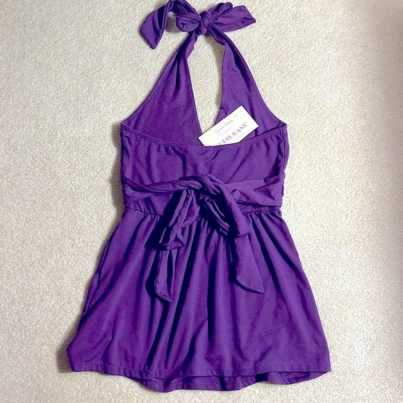 NWT Guess Purple Halter Tie Top + Tie in Back - Picture 3 of 3